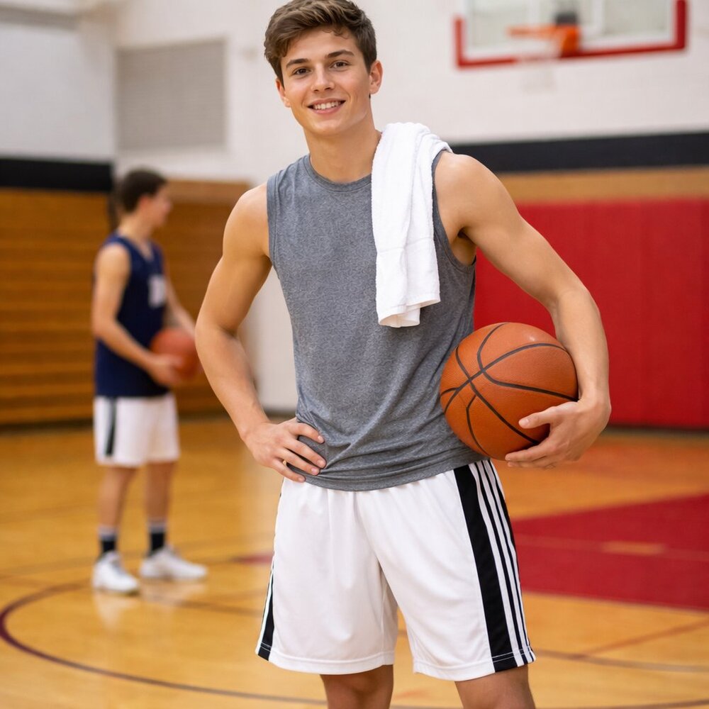 White Shorts for Men - elastic waist + drawstring - Athletic Shorts